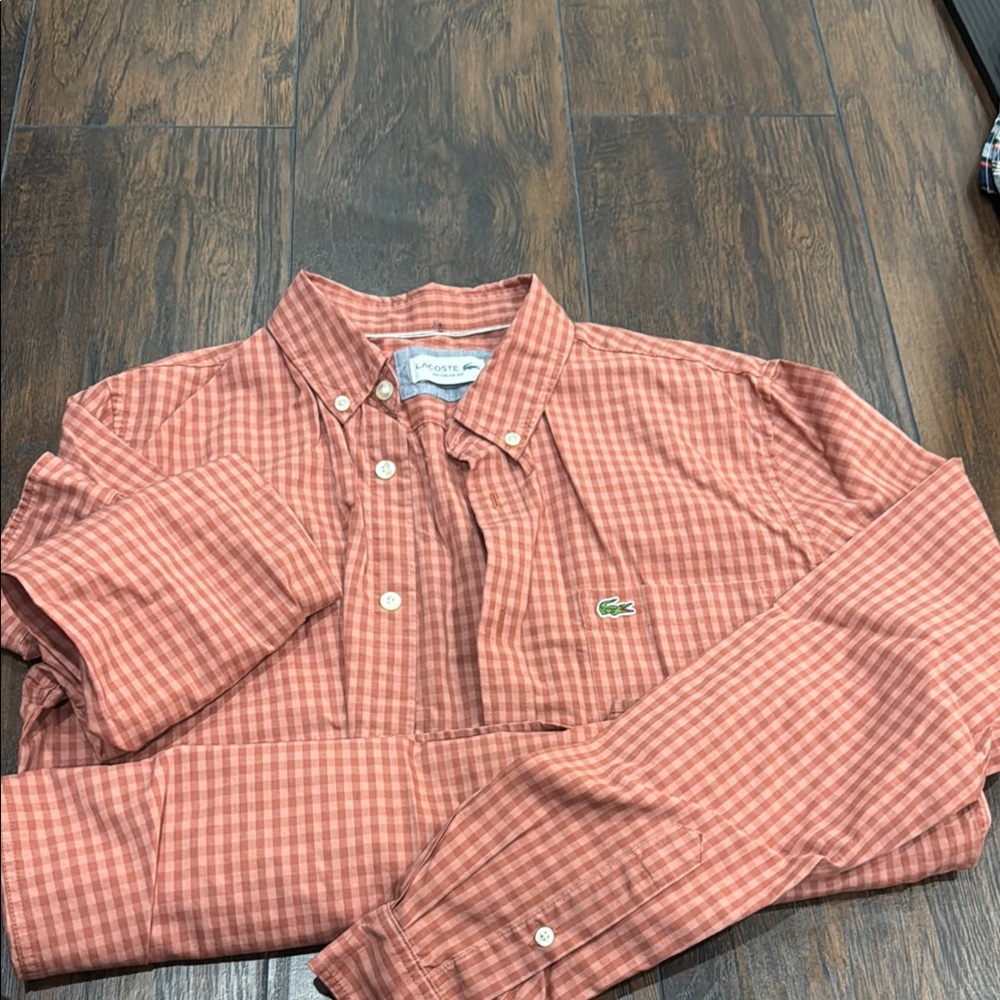 Lacoste Men's Red Checkered Shirt